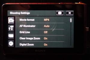Sony DSC-TX30 Cyber-shot Camera Menu 4