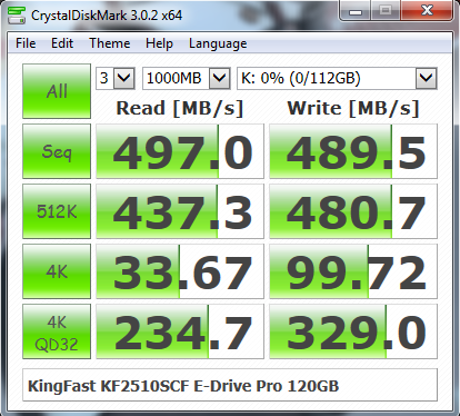 KingFast E-Drive KF2510SCF 120GB 2.5- SATA 3 SLC SSD cdm random access